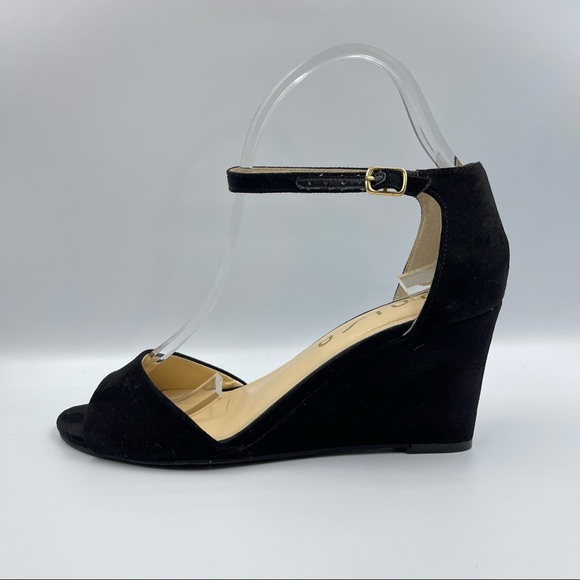 Unisa Black Suede Wedge Women Sz 7.5 M - Picture 10 of 15